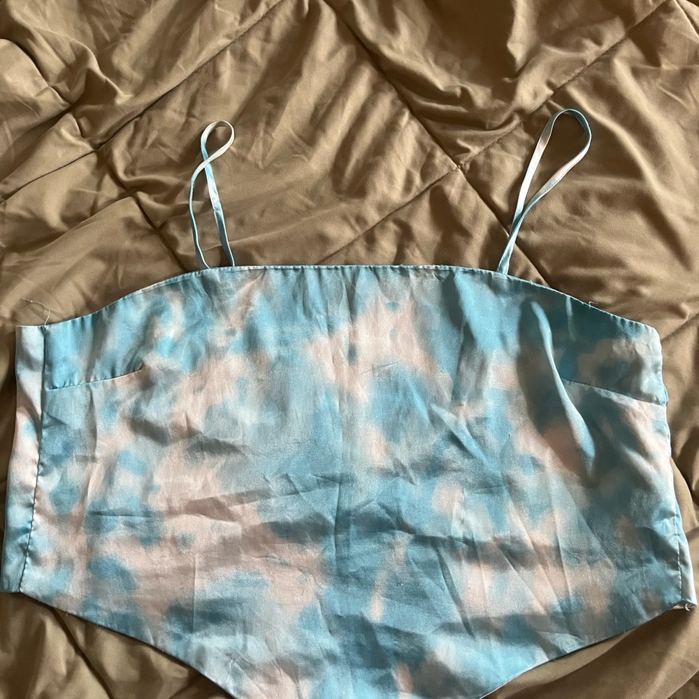 J for Justify Sky Blue and Cream Tie-Dye Top